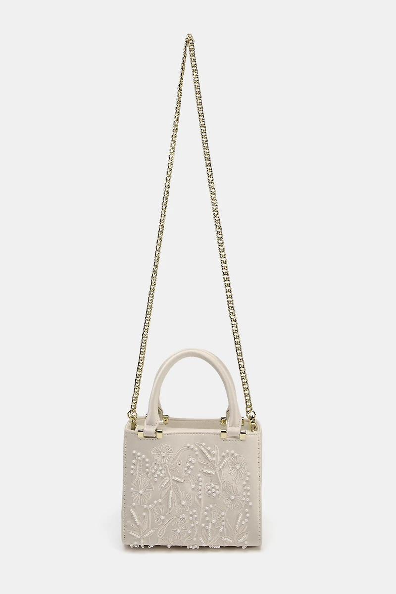 SATIN EFFECT PEARL BAG