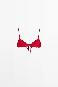 Shimmering triangle bikini top