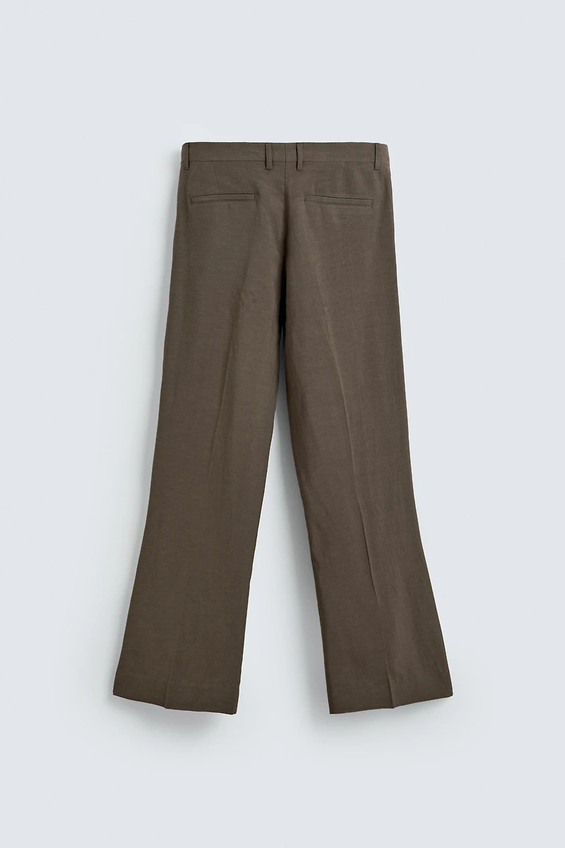 FLARE FIT VISCOSE - LINEN SUIT PANTS