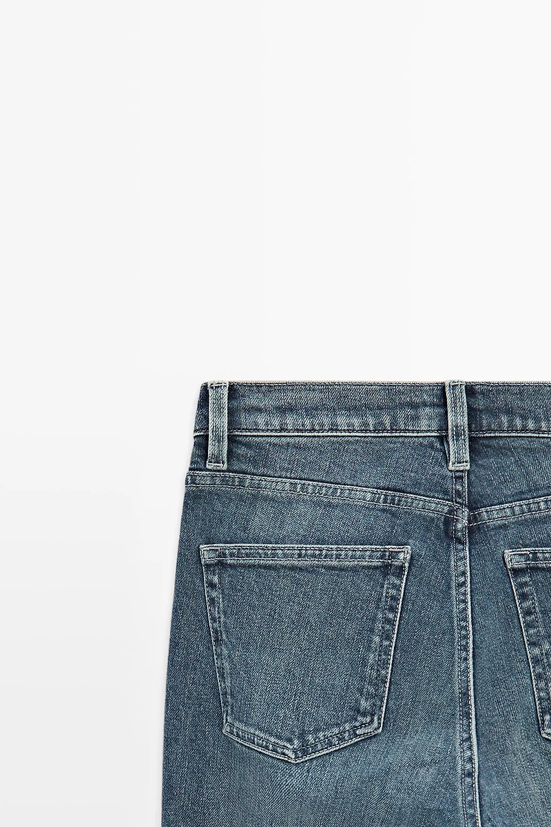 Mid-rise cropped slim fit jeans