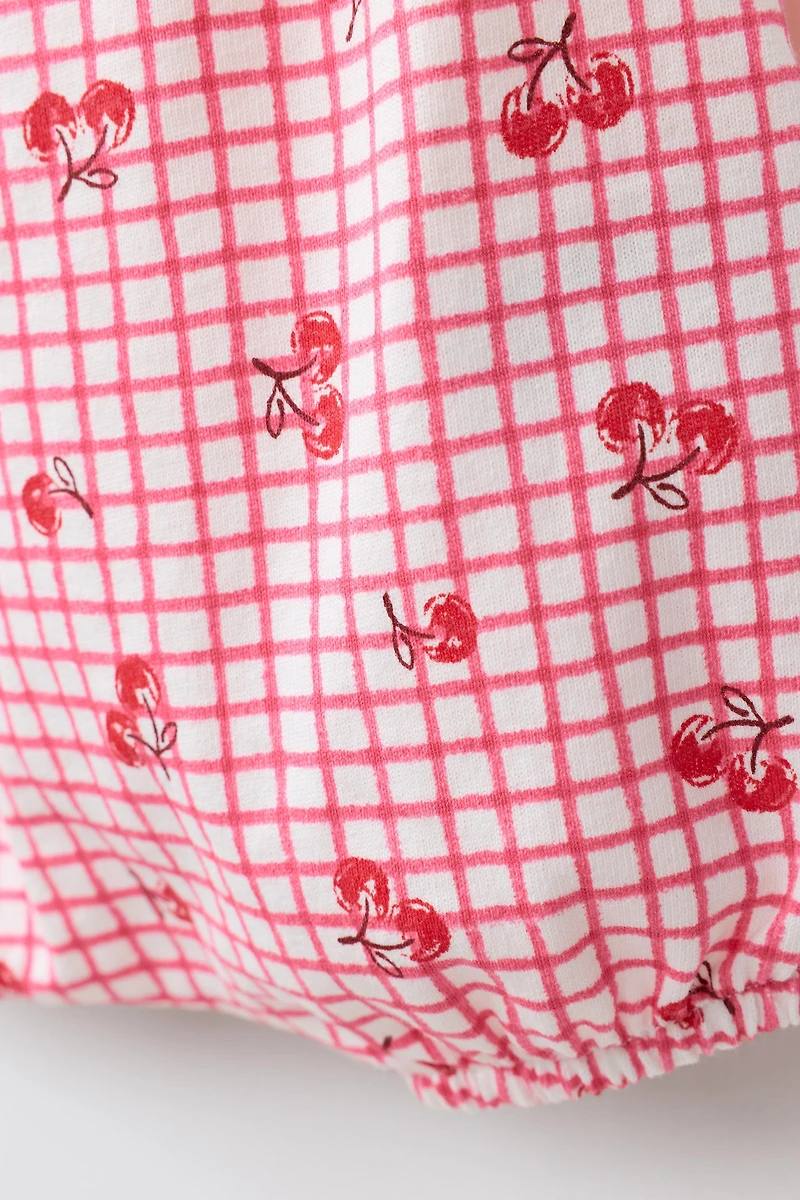 BODY À CARREAUX ET CERISES