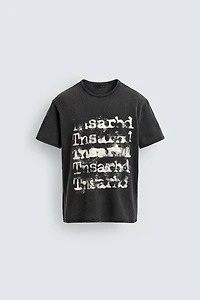 WASHED PRINT KNIT T-SHIRT