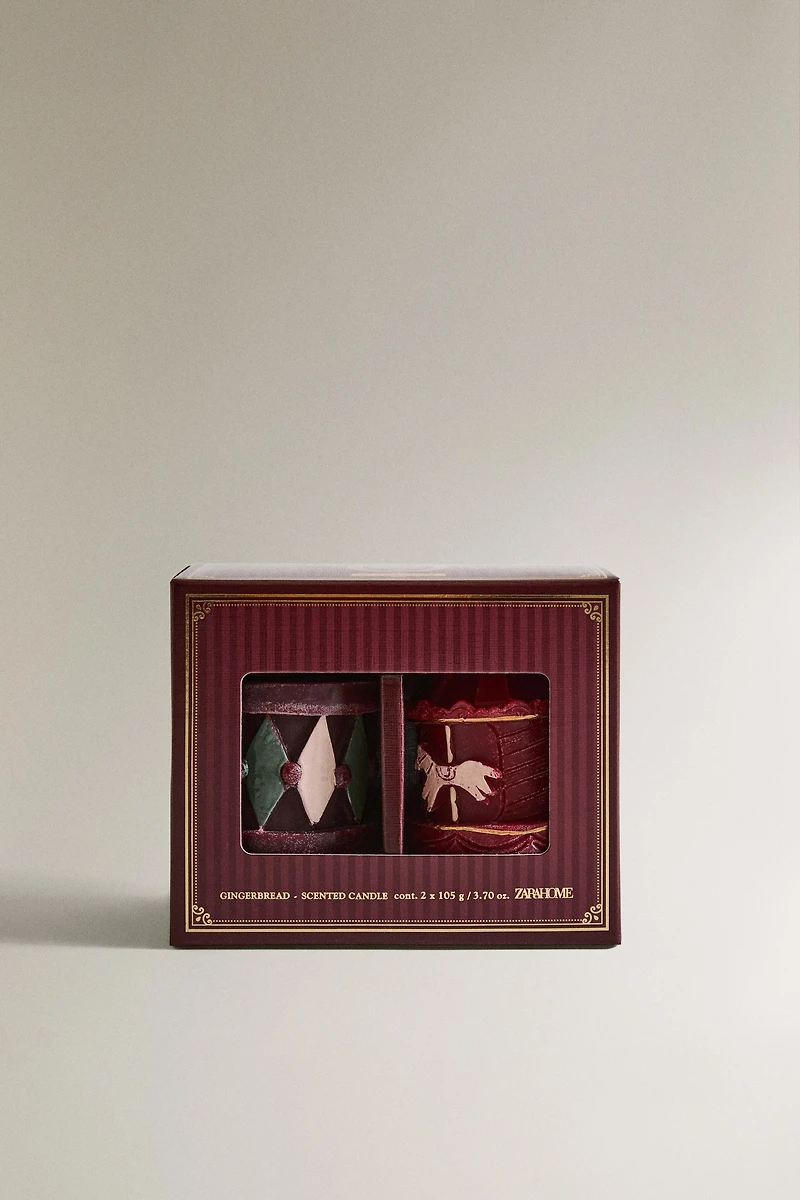 SET OF DRUM GINGERBREAD SCENTED CANDLES (SET OF 2)