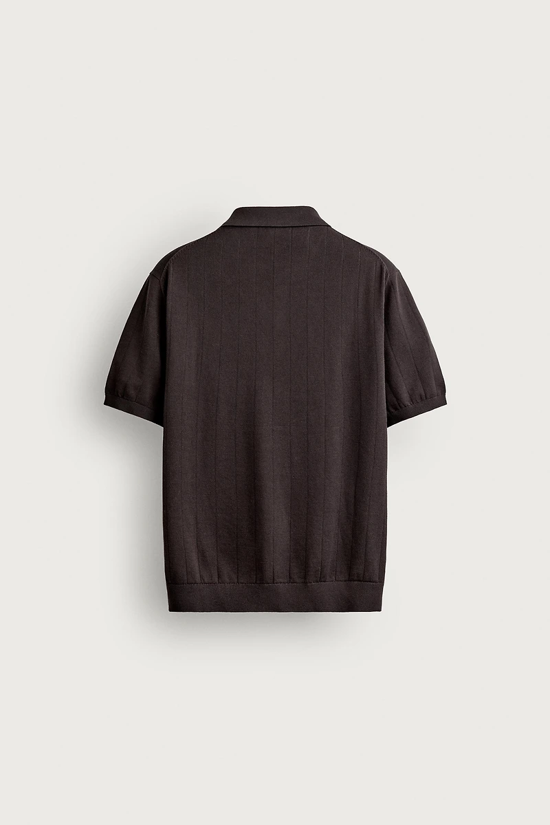REGULAR FIT RIBBED KNIT POLO