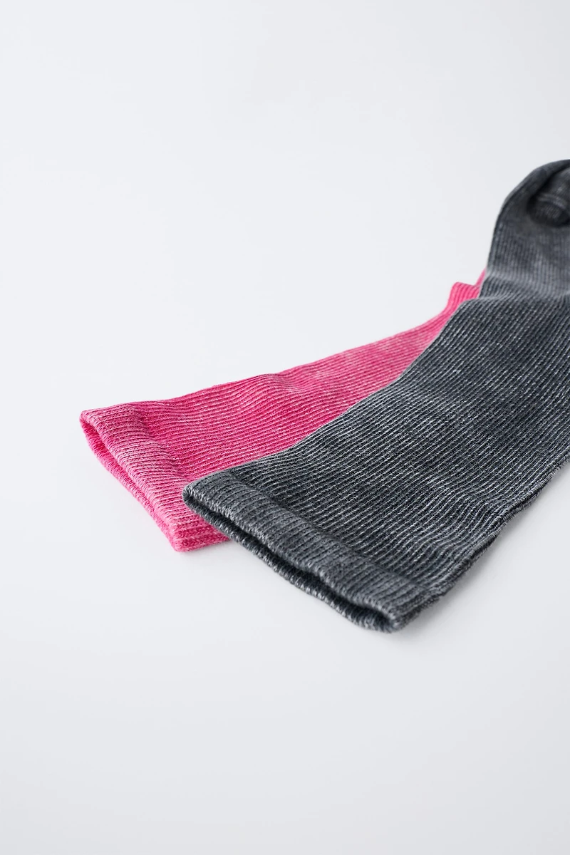 TWO-PACK OF LONG WASHED-EFFECT SOCKS