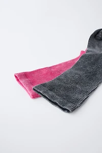 TWO-PACK OF LONG WASHED-EFFECT SOCKS