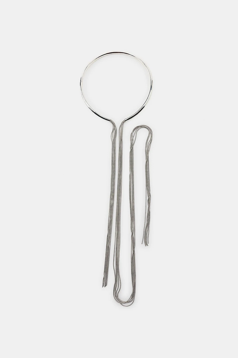 METAL FRINGE CHOKER NECKLACE