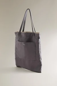 REVERSIBLE GINGHAM CHECK FABRIC SHOPPER BAG