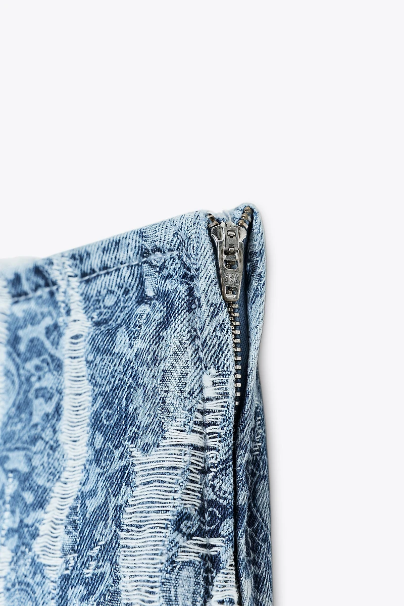 Z1975 DISTRESSED-EFFECT DENIM MINI SKIRT