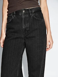 High-waist straight-leg jeans