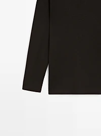 Textured long sleeve polo shirt