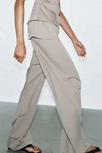 PANTALON EN COTON ÉPAIS AVEC CEINTURE LARGE