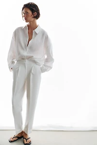 PLEATED CUFFED HEM PANTS