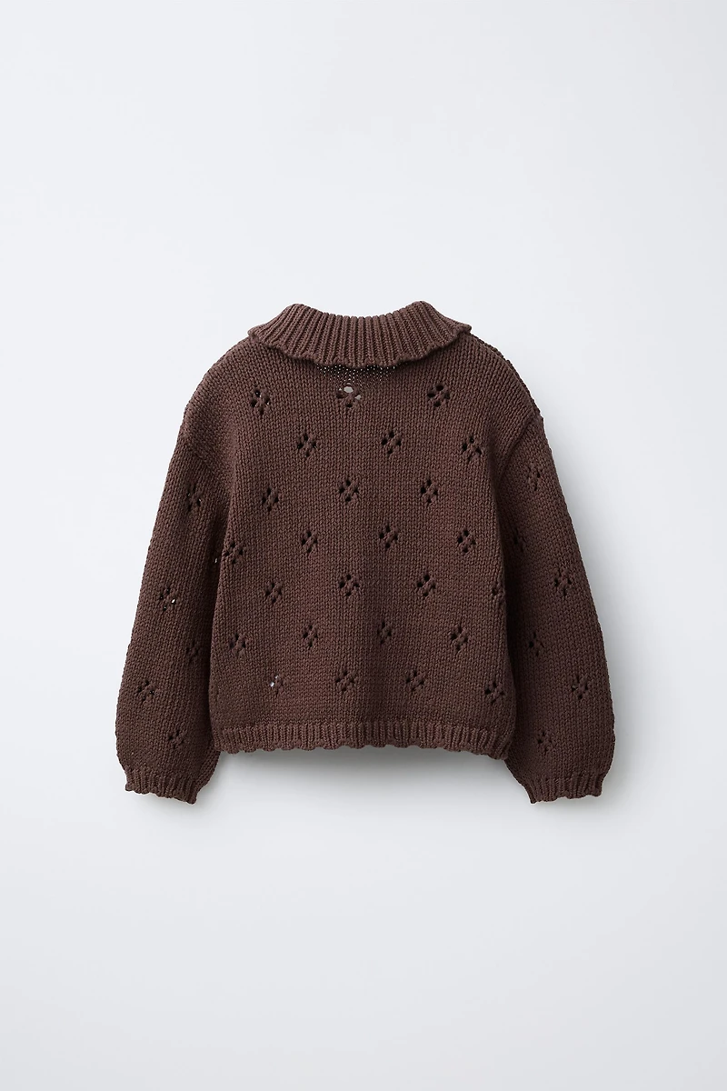 EMBROIDERED KNIT CARDIGAN