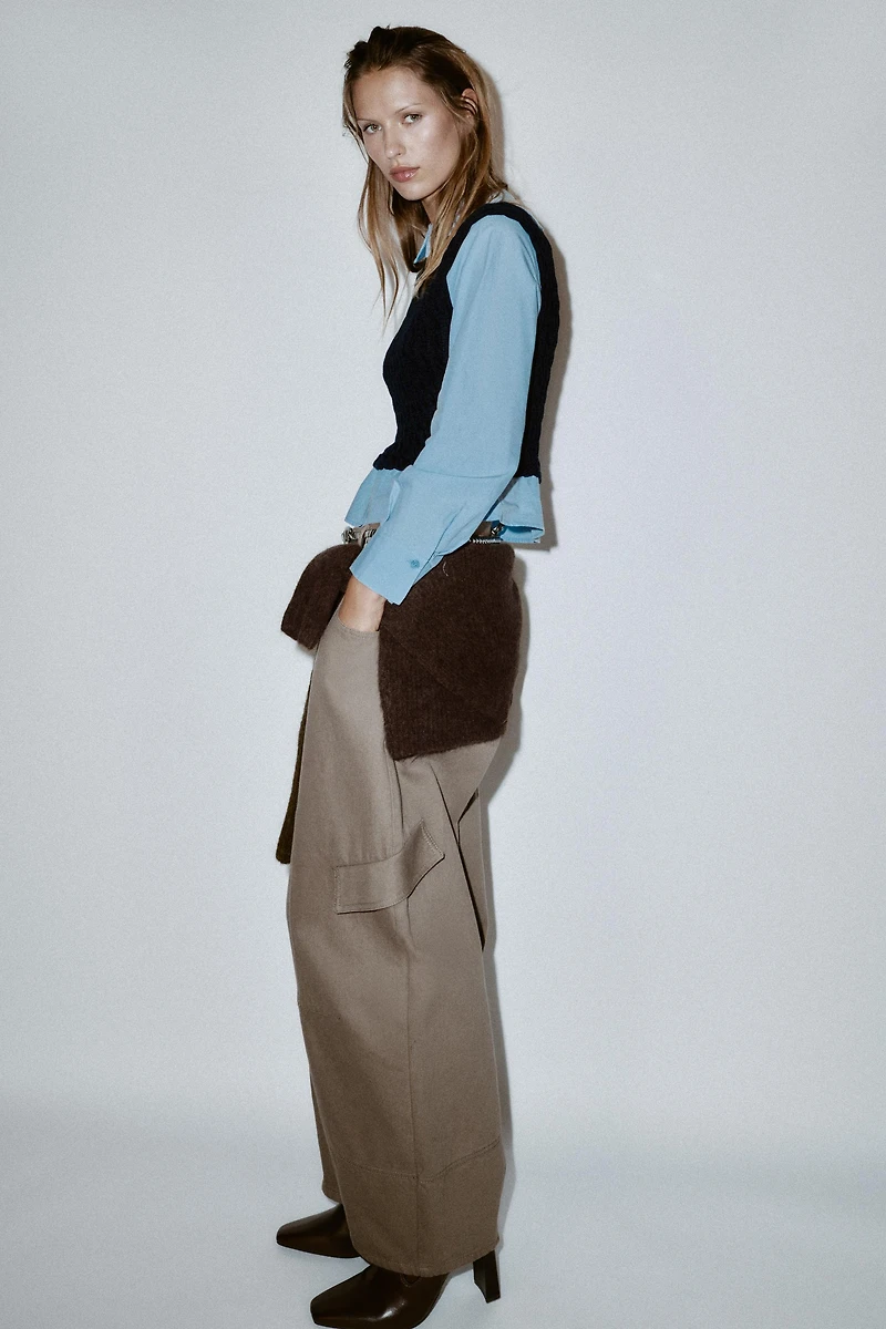 COMBINATION POPLIN SHIRT