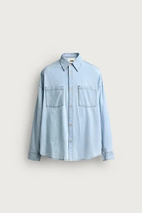 LIGHTWEIGHT WASHED DENIM SHIRT