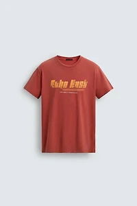 WASHED TEXT PRINT T-SHIRT