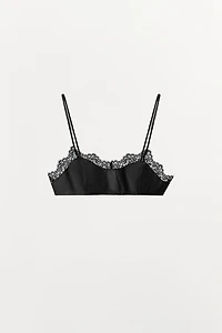 100% LEATHER LACE BRA