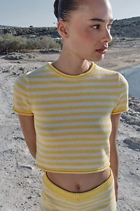 STRIPED KNIT CROP TOP