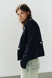CONTRAST BUTTON POCKET BLAZER