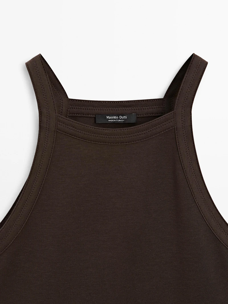 Cotton blend halter top