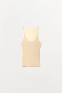 RIB KNIT LACE TOP