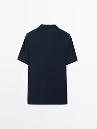 Short sleeve polo shirt with collar detail