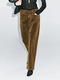 Pantalon straight sulfurous dye en velours côtelé