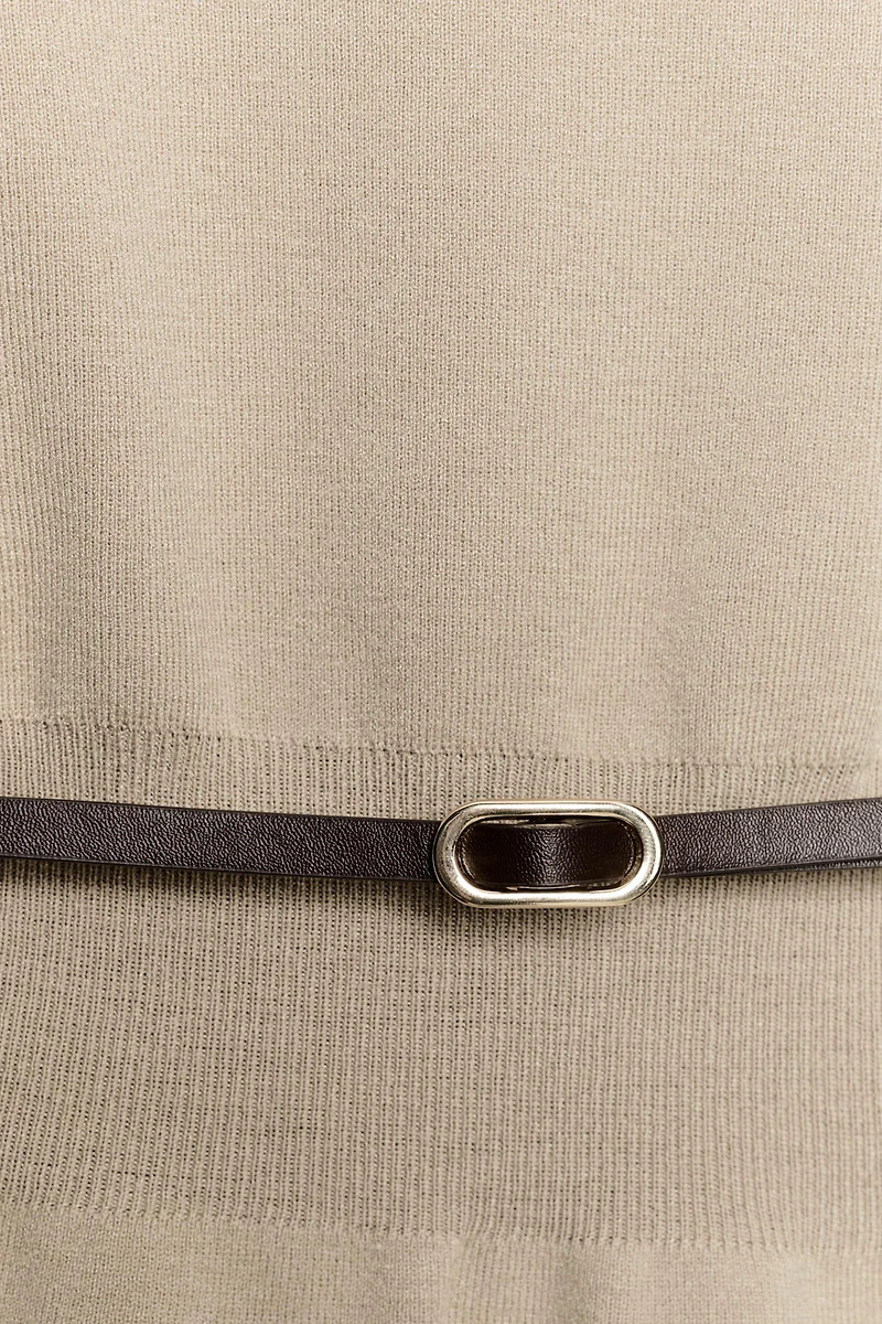BELTED KNIT TOP