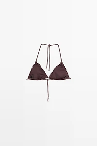 Shimmery ruffled bikini top