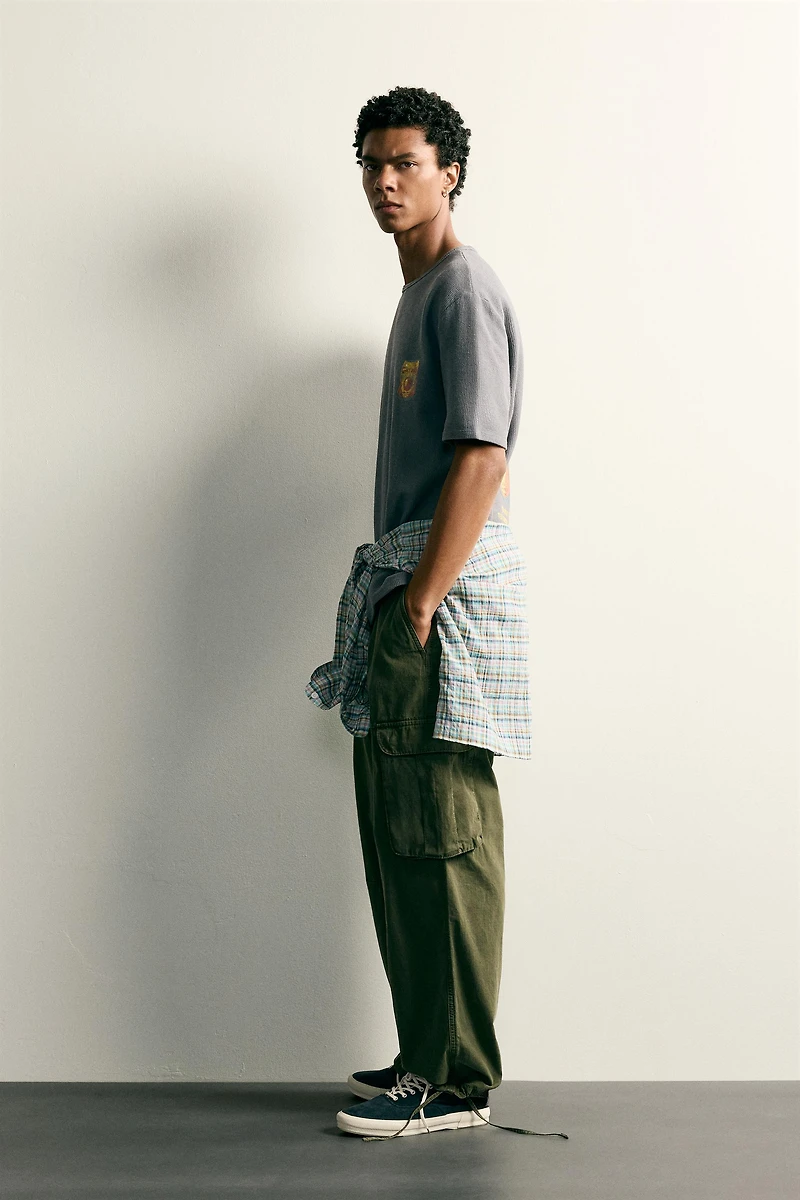 WASHED PRINTED KNIT T-SHIRT