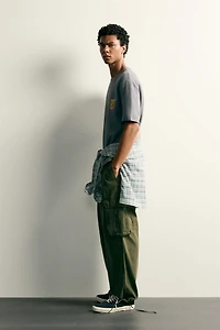 WASHED PRINTED KNIT T-SHIRT