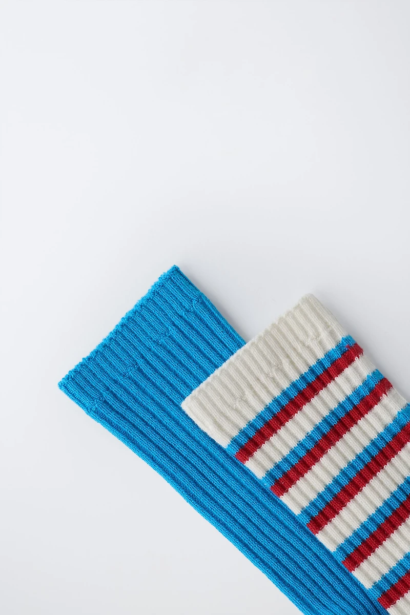 TWO-PACK OF LONG STRIPED SOCKS