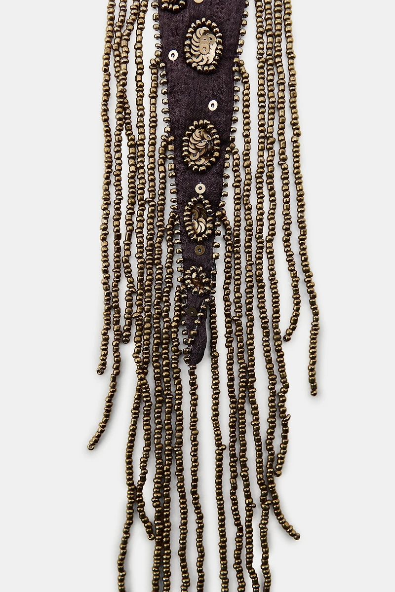 BEADED FRINGE SCARF