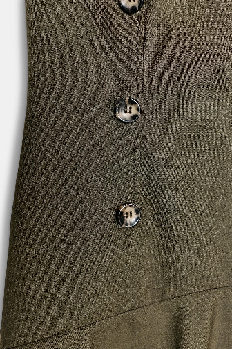 ROBE COURTE À ÉPAULETTES ET VOLANTS