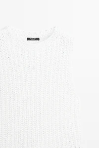 Textured cotton knit top