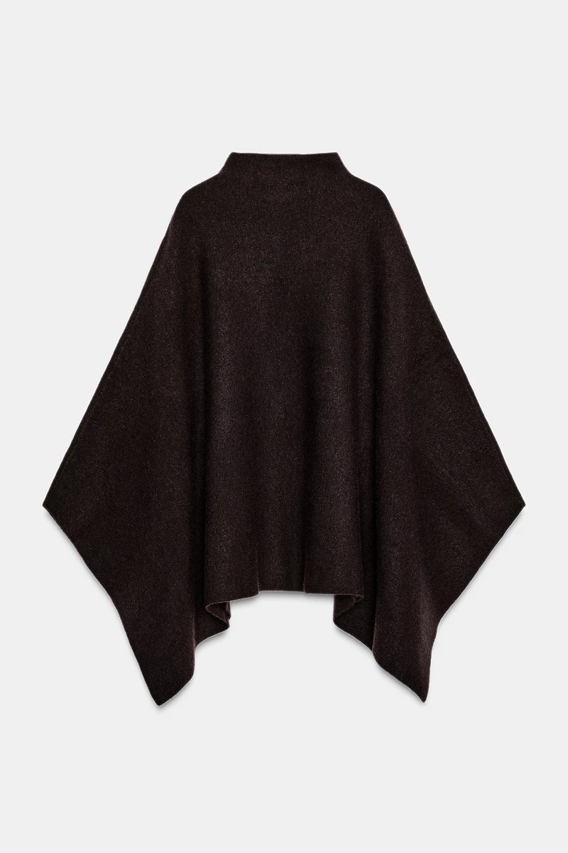 HIGH COLLAR KNIT CAPE