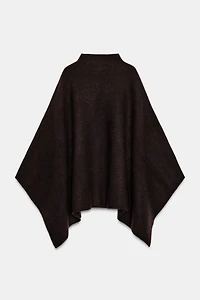 HIGH COLLAR KNIT CAPE