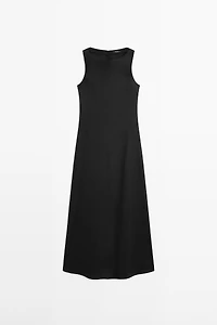 Long flowing linen blend dress