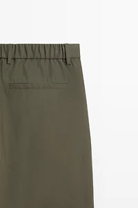 100% cotton pants with double pleats