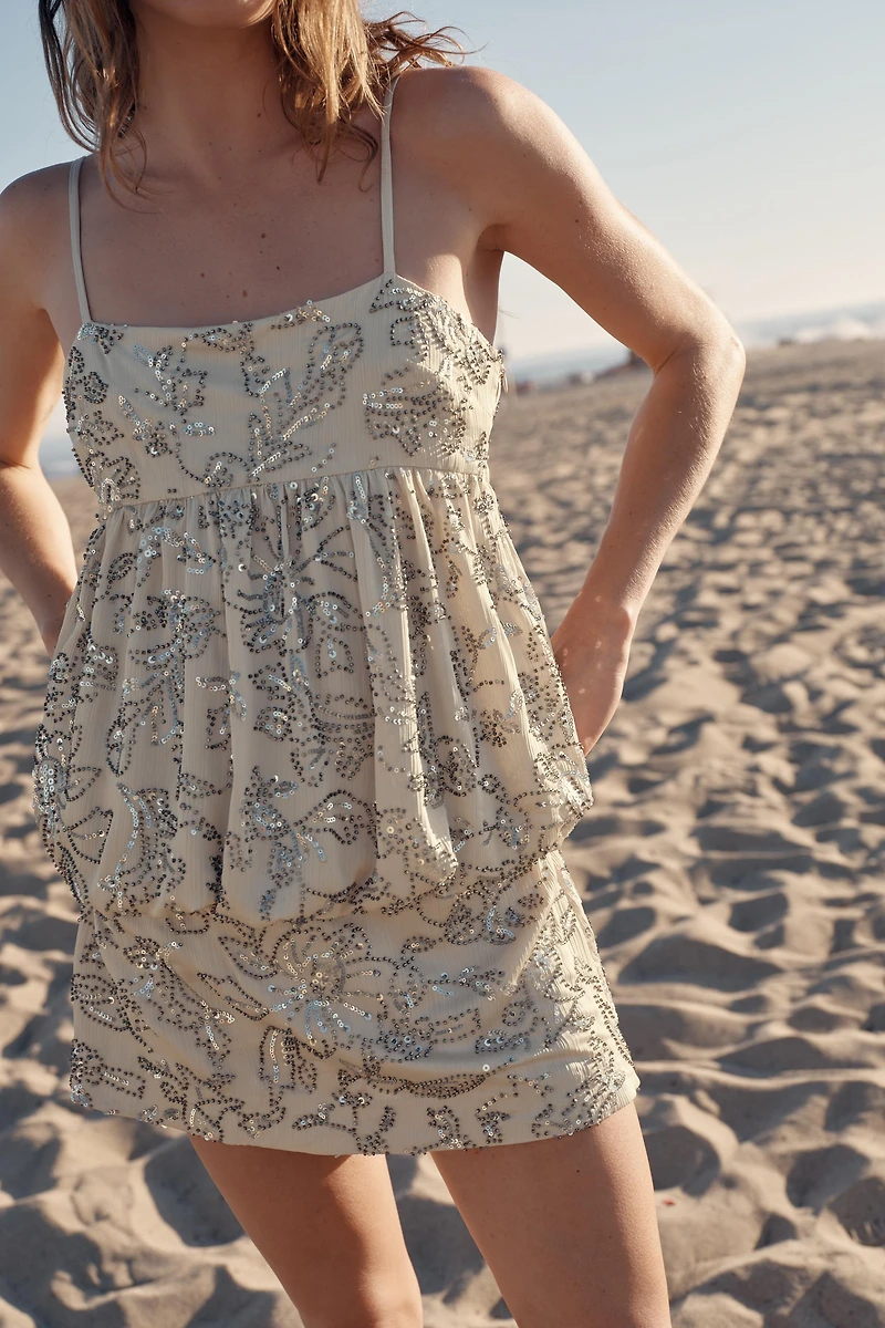 BEADED MINI DRESS