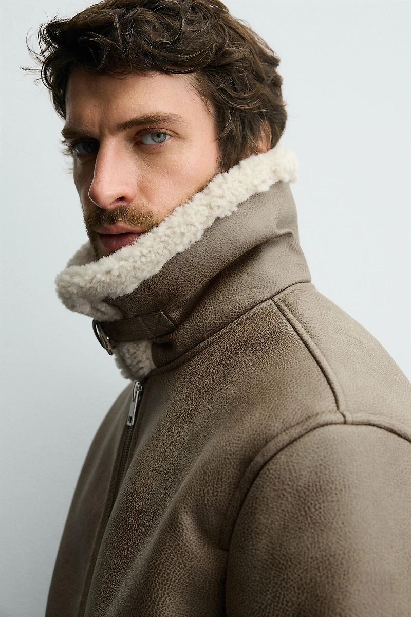 DOUBLE-FACED FAUX LEATHER JACKET