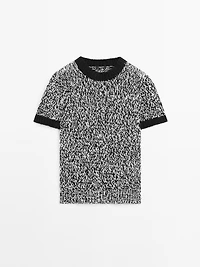 Short sleeve knit sweater