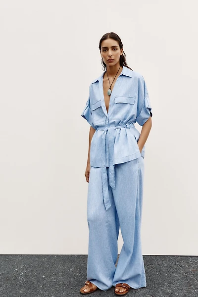 LINEN SAFARI SHIRT