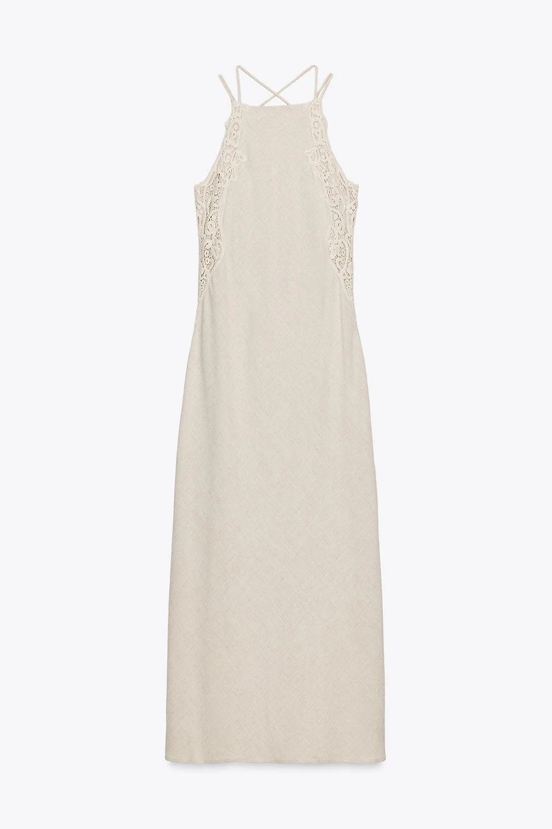 COMBINATION CROCHET MIDI DRESS