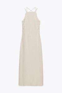 COMBINATION CROCHET MIDI DRESS