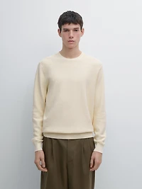 Pull en maille texturée de coton mélangé