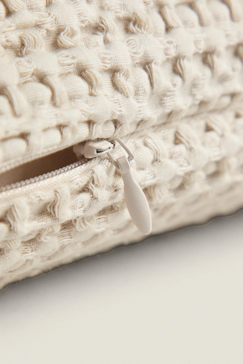 WAFFLE-KNIT THROW PILLOW COVER