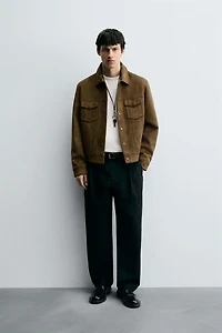 FAUX SUEDE REGULAR FIT JACKET