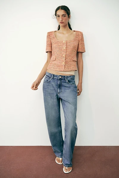 SHORT SLEEVE ROUND NECK BLAZER